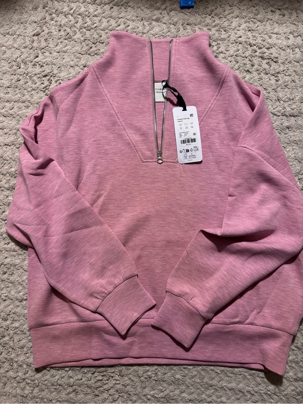 Varley Heather Pink Half-Zip Pullover - Picture 5 of 6